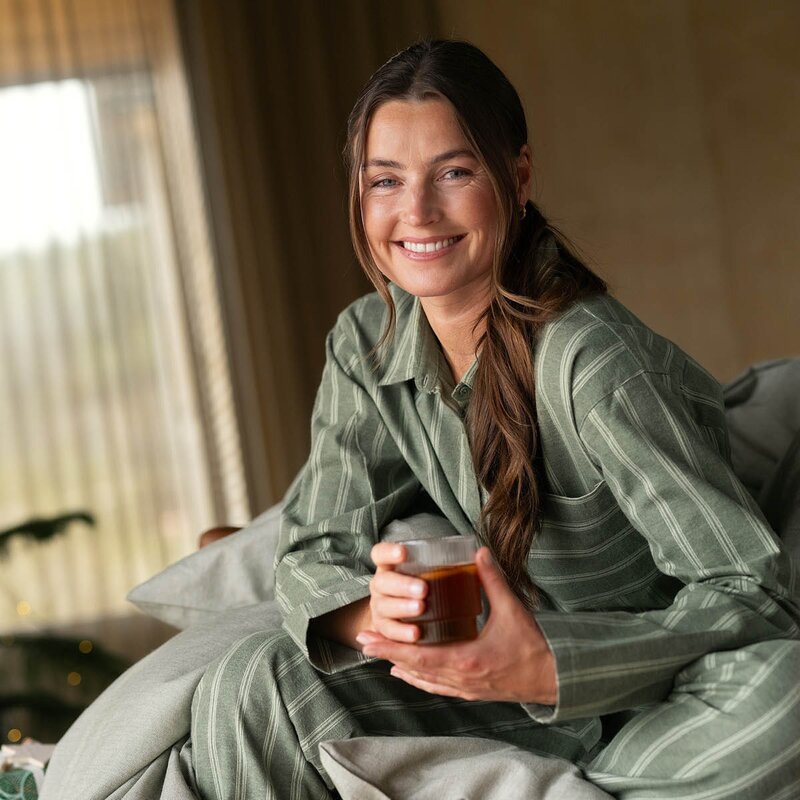 Høie Nova flanell pyjamas dame str XL grønn