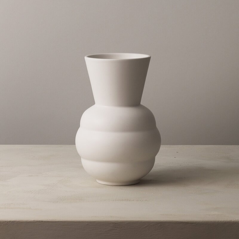 Knabstrup Keramik Tortus Archie No.1 vase 21 cm hvit