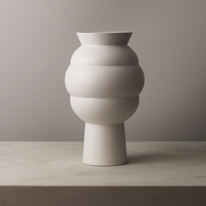 Knabstrup Keramik Tortus Archie No.4 vase 37 cm hvit