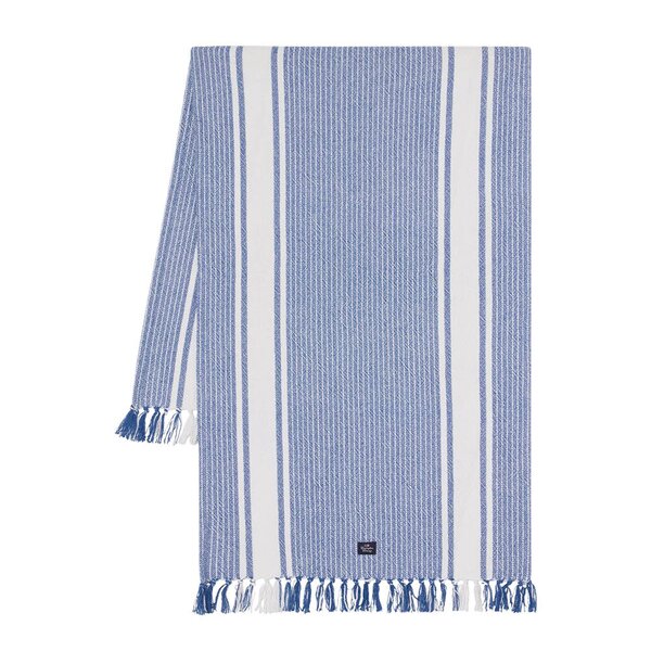 Lexington Løper 150x50 cm med frynser stripet hvit/blå