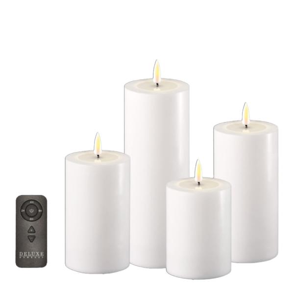 DeluxeHomeart LED gaveeske med lys 4 stk, fjernkontroll og batterier hvit