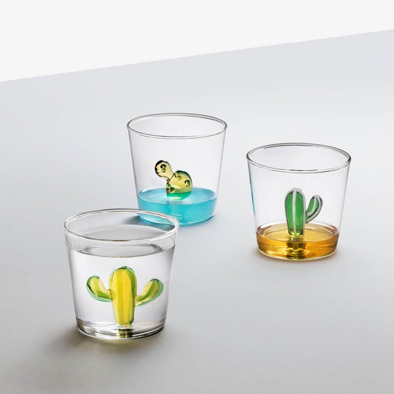 Ichendorf Milano Desert Plants vannglass 30 cl kaktus grønn/rav