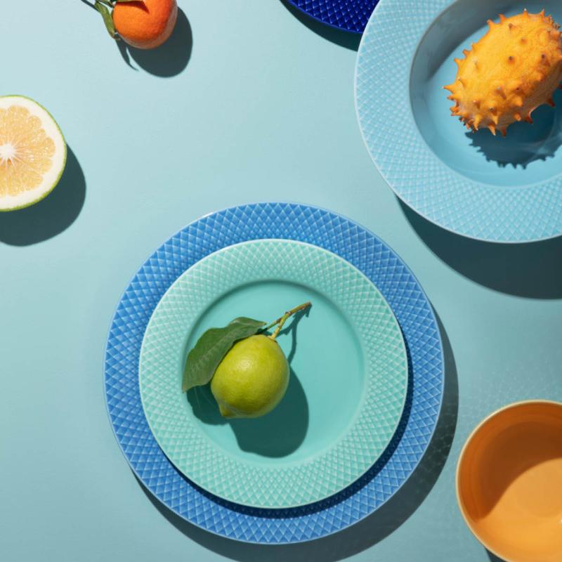 Lyngby Porcelæn Rhombe Color lunsjtallerken 21 cm aqua
