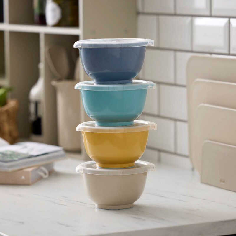 Rosti Margrethe bollesett med lokk 0,5L 4 stk Humus/Curry/Dusty Blue