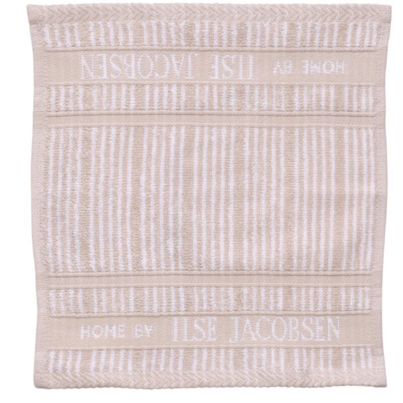 Home by Ilse Jacobsen Bath Collection vaskeklut 30x30 cm 4 stk sand beige stripes