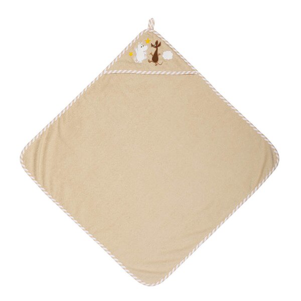 MoominArabia Mummi babyhåndkle med hette Romeventyr beige