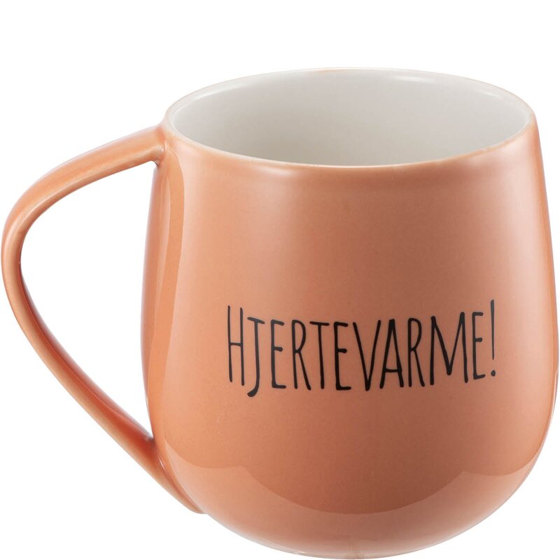 Lykketegning Hjertevarme krus 45 cl 2 stk Et ord, en handling korall