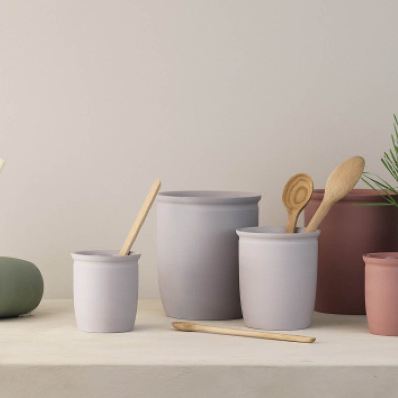 Knabstrup Keramik Knabstrup syltekrukke 2 L Grå