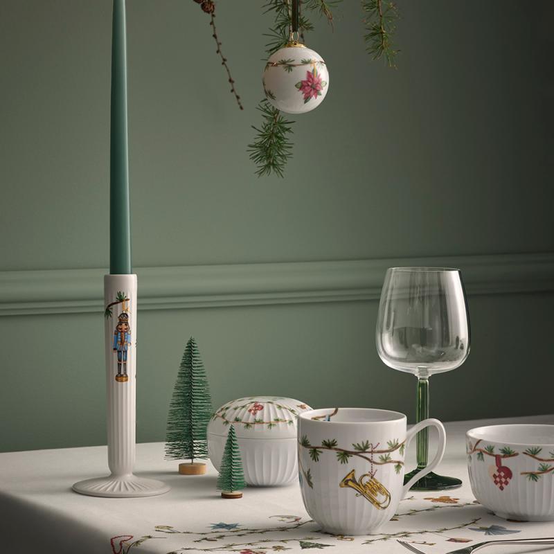 Kähler Hammershøi Christmas 2022 julekule 6 cm hvit med dekor