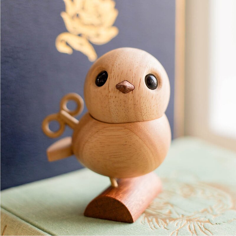 FableWood Nattergalen trefigur 8 cm lønn/gummitre/sapele