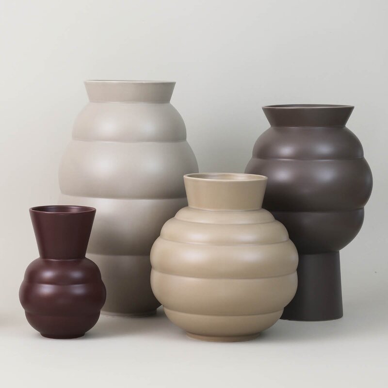 Knabstrup Keramik Tortus Archie vase No4 37 cm dark grey