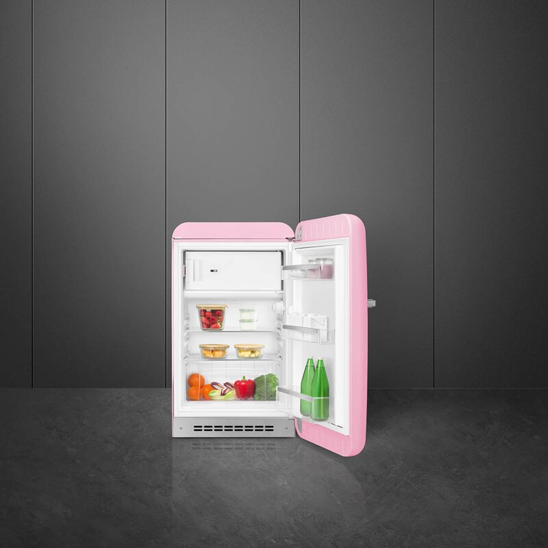 SMEG Kjøleskap med fryser FAB10 høyrehengslet rosa