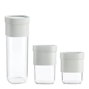 Lékué Flip Storage sett oppbevaringsbokser 3 deler + innsats grønn