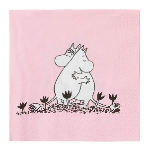 Moomin Servietter Kjærlighet 33x33 cm rosa