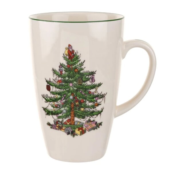 Spode Christmas Tree lattekopp 60 cl hvit/grønn/rød