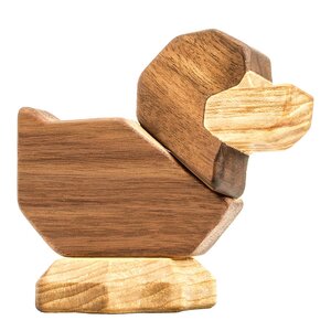 FableWood Liten andunge trefigur 8 cm valnøtt/ask