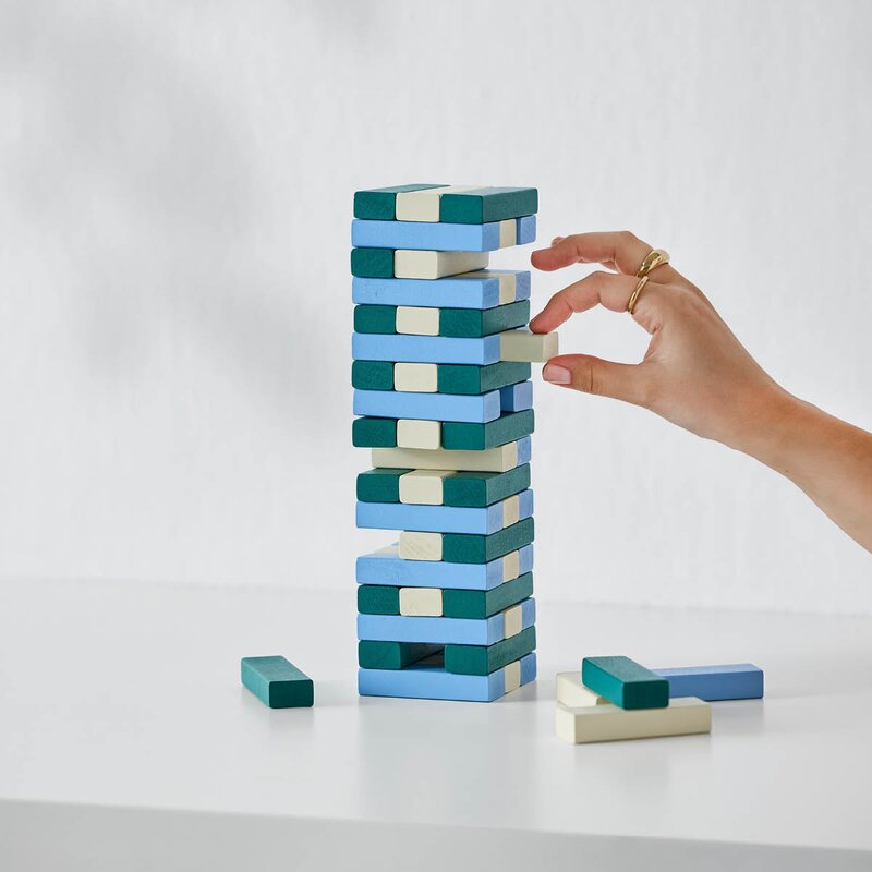 Printworks Tumbling Towers lekesett grønn/blå