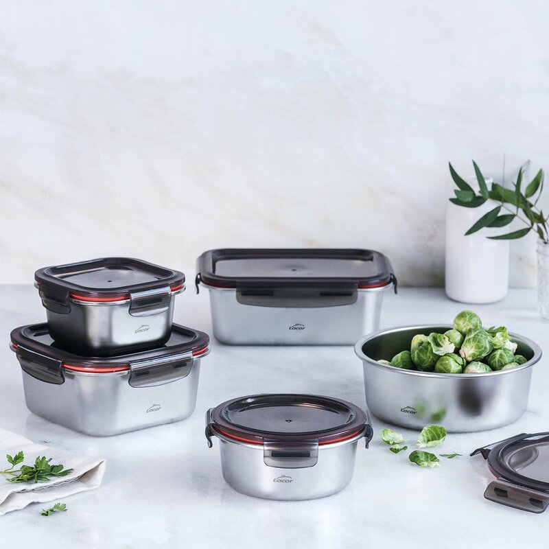 Lacor Matboks i stål med tett lokk 0,69L 16 cmx6,8 cm