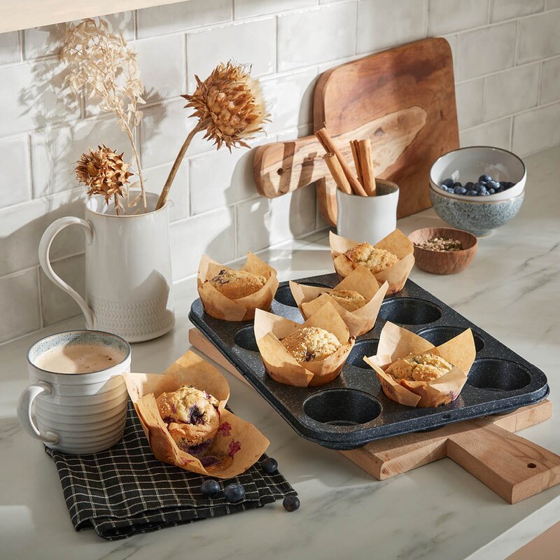 Denby Quantanium Finish muffinsform 6-kopper 35x26,5x4 cm