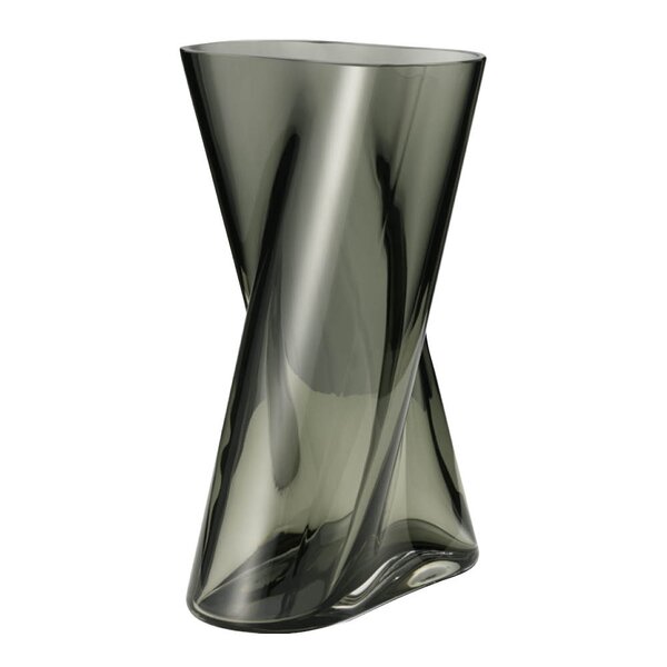 Georg Jensen Lituus vase medium 24 cm røkfarget glass