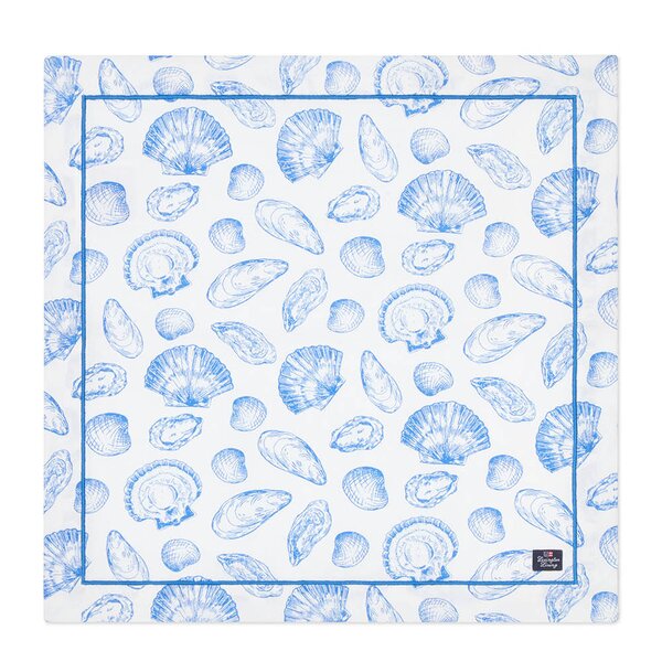 Lexington Serviett 50x50 cm bomull skallprintet hvit/blå