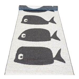 Rotor Design Gangteppe Whale 250x70 cm svart/hvit