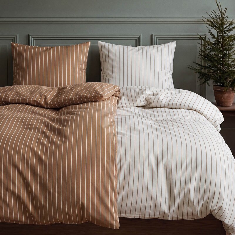 Juna Soft sengesett 140x220 cm karamell/offwhite
