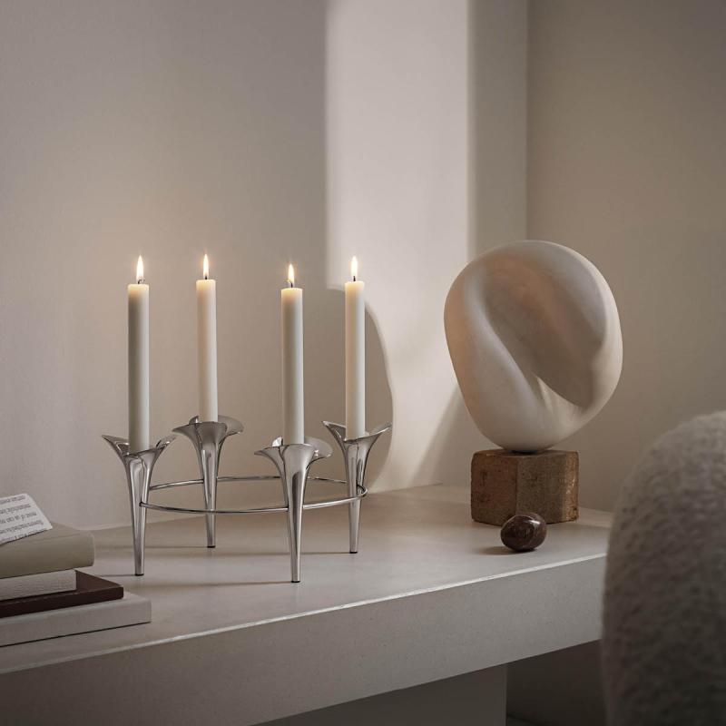 Georg Jensen Bloom Botanica lysestake 4 lys sølv