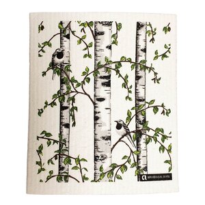 Arvidssons Textil Björkdungen oppvaskklut 17x20 cm offwhite/grønn
