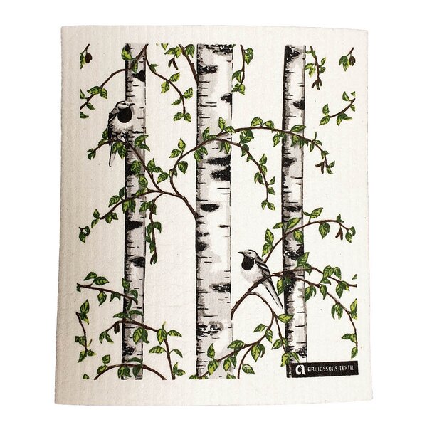Arvidssons Textil Björkdungen oppvaskklut 17x20 cm offwhite/grønn