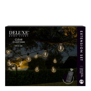 DeluxeHomeart LED lyslenke ekstrasett stor 5 m klar