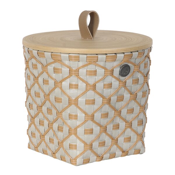 Handed By Ivy & Rose liten kurv m/lokk 20x19 cm pale grey
