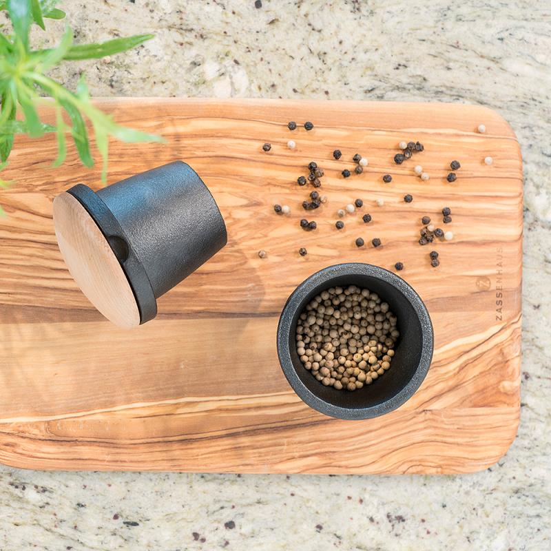 Zassenhaus Morter/boks med trelokk 2 stk