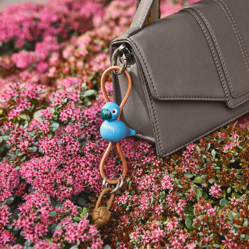 Kay Bojesen Denmark Kay Bojesen nøkkelring minifugl med lær blå