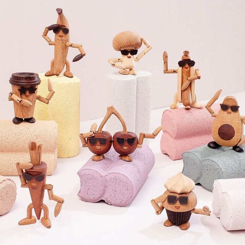 Spring Copenhagen Woodies Esther Espresso To Go Coffee trefigur 8,5 cm eik