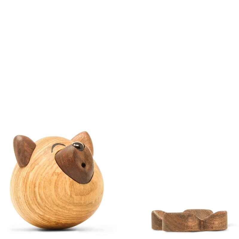 FableWood Wulf ulv trefigur 8 cm ask/valnøtt