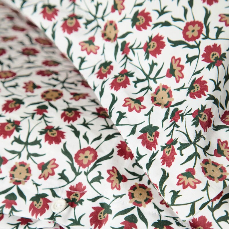 Lexington Sengesett sateng 140x220 cm blomstret hvit/rød/grønn/beige