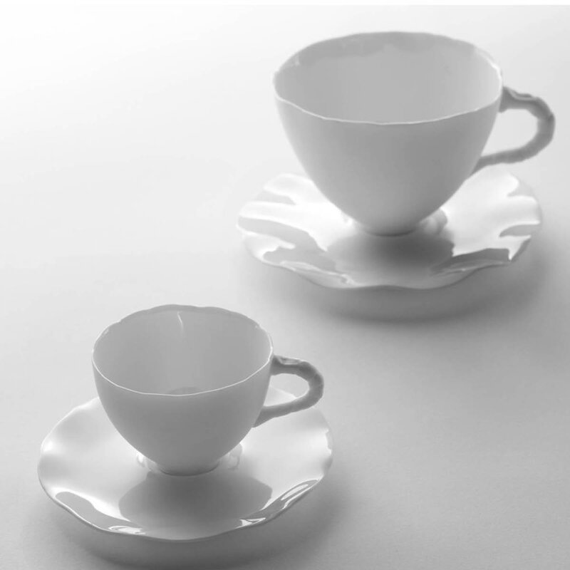 Serax Perfect Imperfection krus med fat S 10 cl hvit 