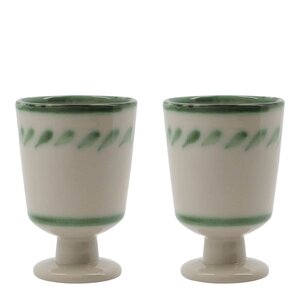 House Doctor Diva krus 25 cl 2 stk off-white/grønn