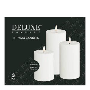 DeluxeHomeart LED kubbelys 3 stk hvit