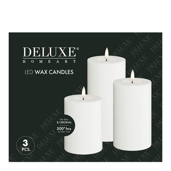DeluxeHomeart LED kubbelys 3 stk hvit