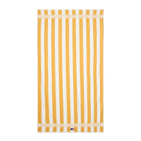 Lexington Strandhåndkle 180x100 cm frotté gul/hvit