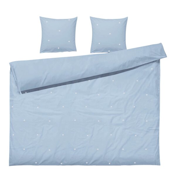 Juna Daisy sengetøy 200x220 cm lys blå