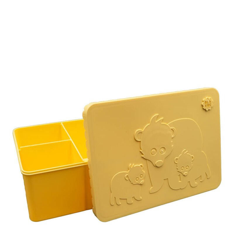 Blafre Matboks i plast treroms 7x14x19 cm Bjørn lys gul/lys gul