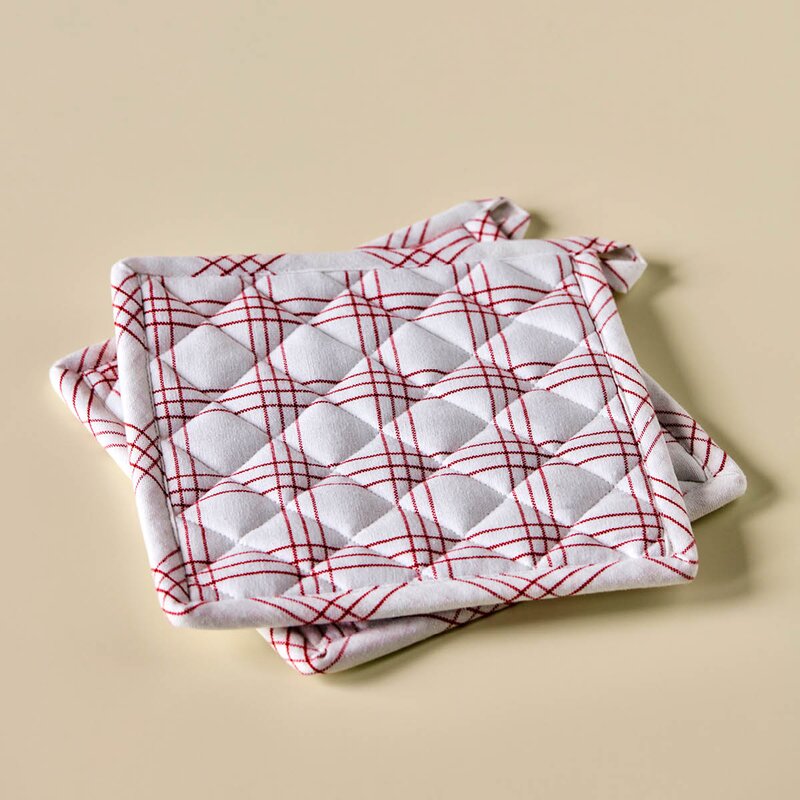 Nicolas Vahé Chef gryteklut 22,5x22,5 cm 2 stk rød/hvit