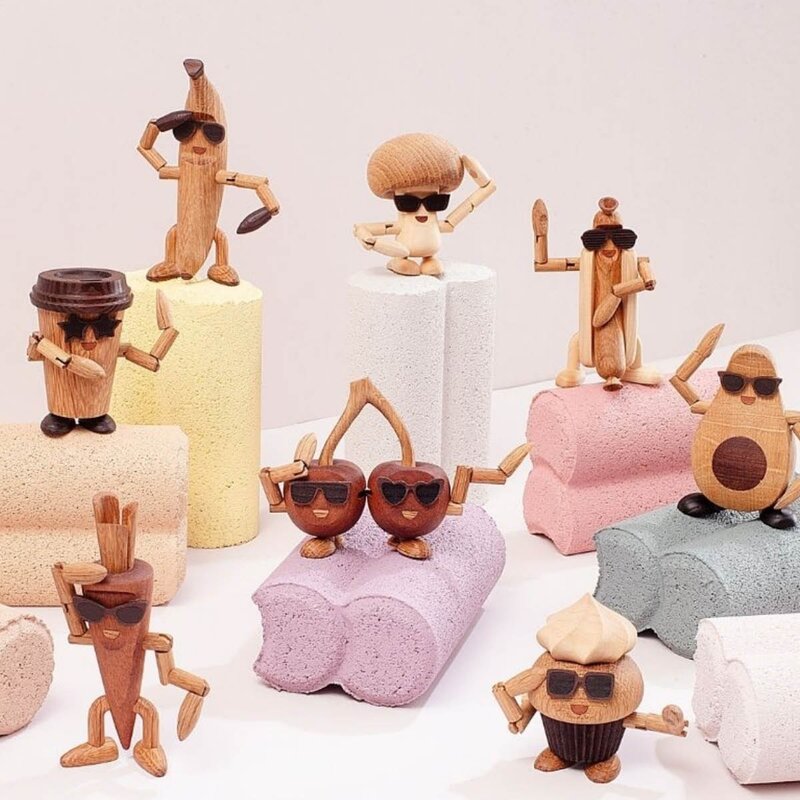 Spring Copenhagen Woodies Harry Hot Dog trefigur 11 cm eik