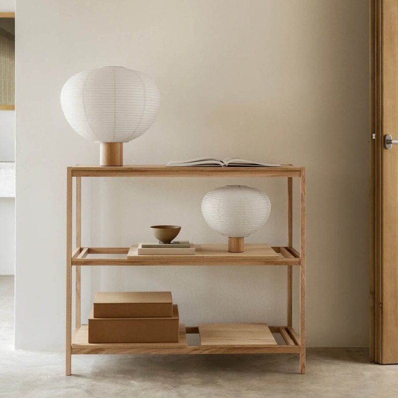 Blomus Kami bordlampe 46 cm rispapir/eik