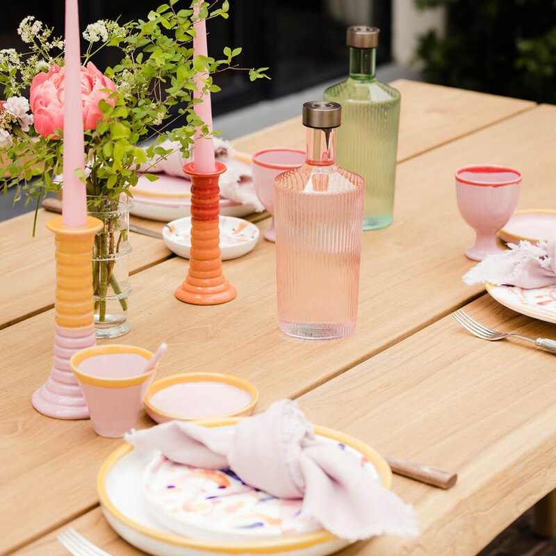 Paveau Ribbed Elegance flaske Pink 1,25L rosa