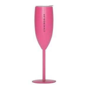Pictureit Champagneglass termo LYKKEBOBLER 12 cl mørk rosa