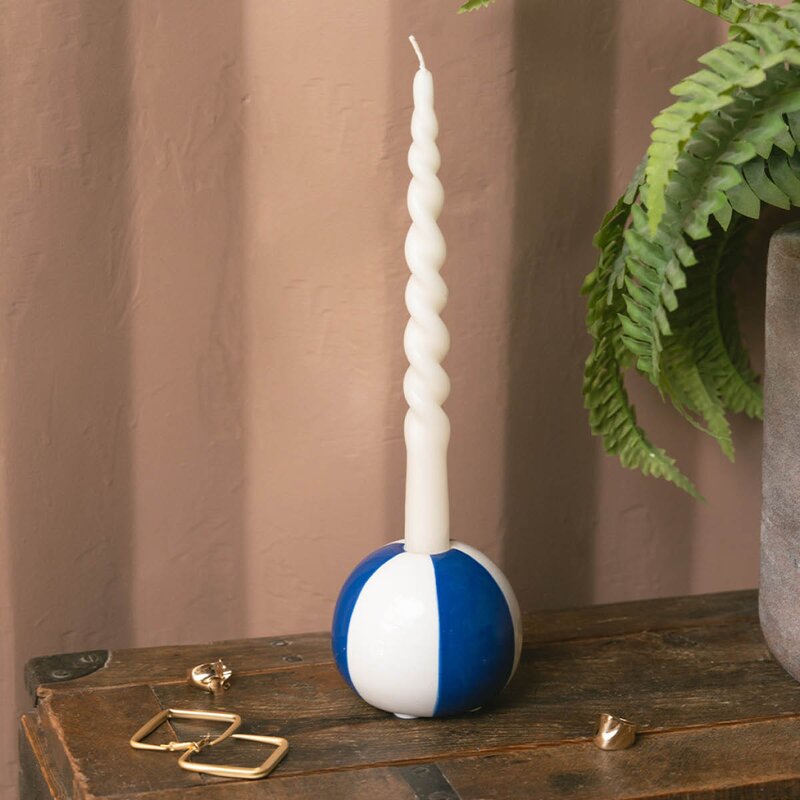 Balvi Floats lysestake 8 cm Beachball blå